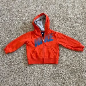 Nike toddler boys orange hooded jacket size 2T